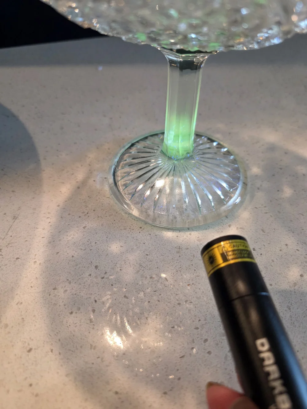 Uranium Glass Pedestal Bowl